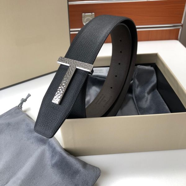 

luxurys designer tom belt men clothing accessories belts big t buckle fashion women 3a+ genuine leather waistband with box and dustbag, Black;brown