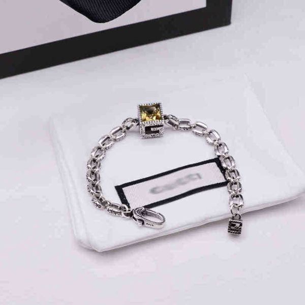 

20% off 2023 new designer jewelry bracelet necklace ring white copper style double-sided stone inlaid square star bracelet, Black