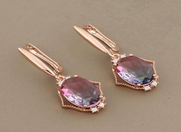 

dangle chandelier trendy earrings 585 rose gold fashion jewelry microwax inlay natural zircon drop earring for women oval unusu9052067, Silver