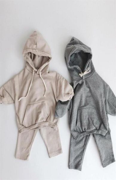 

newborn baby clothing sets autumn boys hooded sweatshirt long sleeve kids girls harem pants suit children clothes set 20102329081555, White