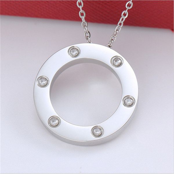 

hard jewelry tennis necklace silver pendant gold chain rose gold color pendant circle screw cap 18k gold plated custom pendants luxury neckl