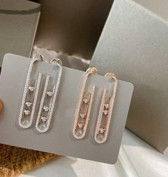 

brand charm pure 925 sterling silver jewelry for women moving diamond sliding jewelry rose gold design wedding party mini cute siz4188232, Golden