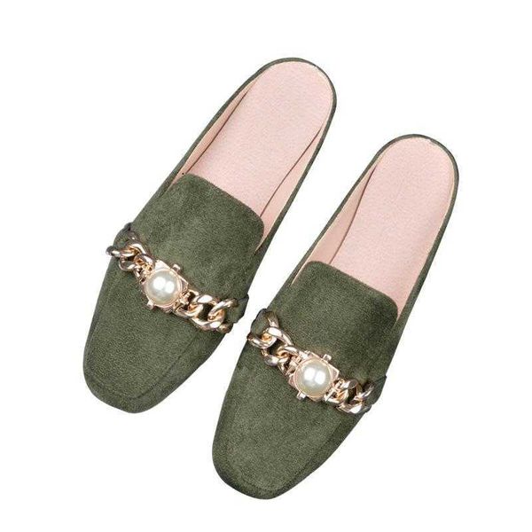 

sandals autumn women slippers female mules fashion low heels shoe pointed toe plus size elegant woman summer slides 230417, Black