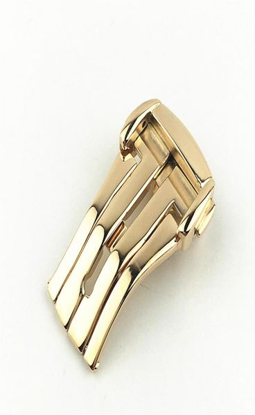 

watchband deployment buckle folding clasp for fit omega watch strap buckle 18mm 20mm silver gild rose stainless steel1140281, Black;brown