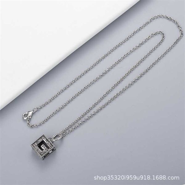 

2023 new designer jewelry bracelet necklace ring three-dimensional men's women's same punk rock personality trendsetter pendant st, Silver