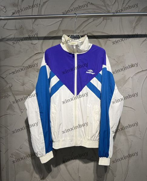 

women designer jackets paris embroidery letter fabric lapel neck streetwear coats outerwear long sleeve men clothing blue red s-xl, Black