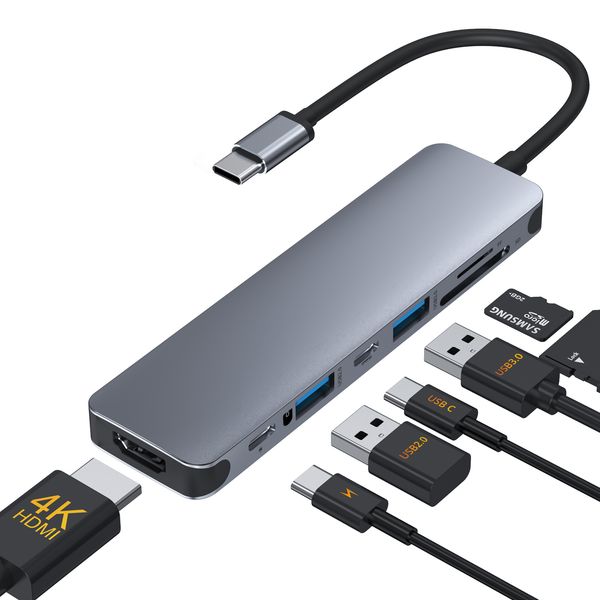

usb c hub usb splitter type c to usb a/usb c/hdmi/sd/tf card reader