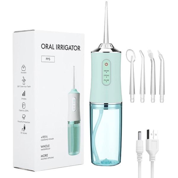 

toothbrush oral irrigator usb rechargeable water flosser dental water jet 220ml water tank ipx7 waterproof teeth cleaner