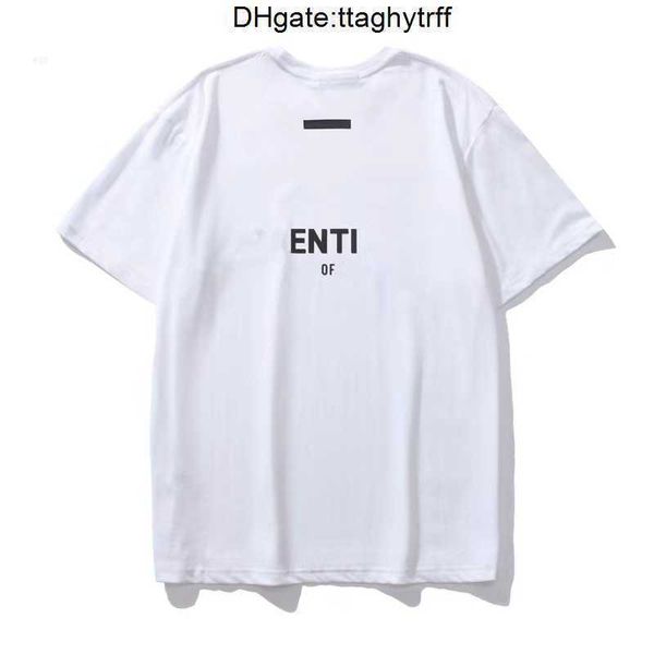 

ess mens t-shirt and polo shirt fog double thread three-dimensional silica letter trend loose high street brand couple short sleeve tshirt t, White;black