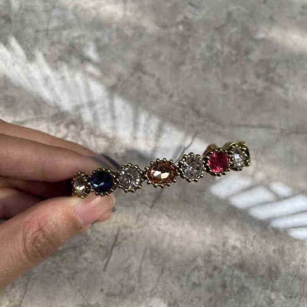 

designer jewelry bracelet necklace ring accessories open clasp bracelet b041 inlaid with color large diamond brass bracelet high quality, Golden;silver