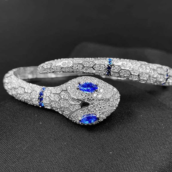 

designer luxury belgary brand bracelet snake shaped bracelet female niche design high-end 925 sterling silver bracelet ins cool and trendy m, Black