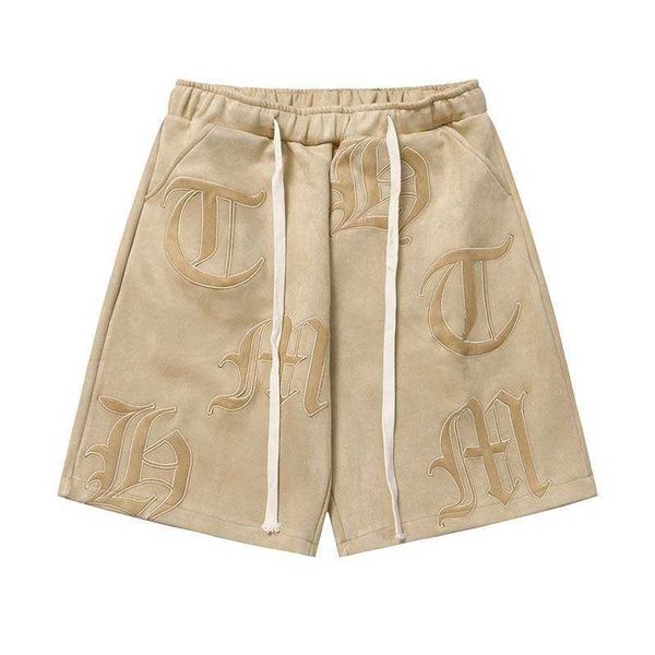 

street suede drawstring casual shorts for men's trendy summer versatile sports capris, White;black