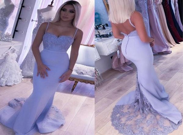 

spaghetti straps bridesmaid dresses button backless mermaid lilac lace 2020 beaded appliques wedding party gown robe demoiselle3190511, White;pink