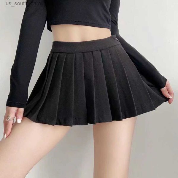 

womens mini skirts vintage white black pleated skirt korean tennis skirts short summer zipper high waist skirts l230522