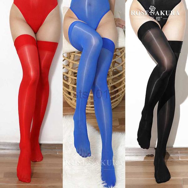 

socks 8d glossy pantyhose long tube stockings silky high tube glossy black silk ultra-thin over-knee stockings women j230531, Red;black