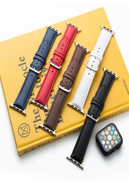 

suitable for apple watch strap calf leather ribbon pin buckle iwatch se 1 2 3 4 5 6th generation 3840mm 4244mm7212393, Black;brown
