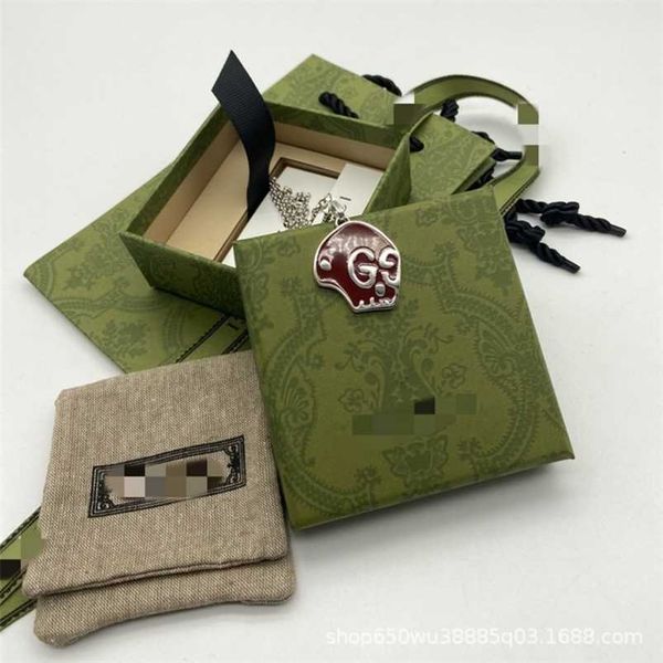 

2023 new designer jewelry bracelet necklace ring 925 ancient enamel drop glue little ghost pendant hip hop trend skull couple, Silver