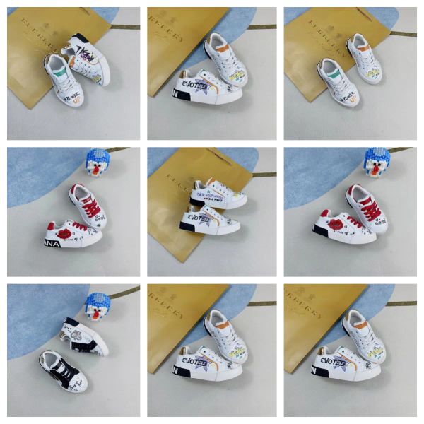 

versions brand designer shoes kids skateboard shoes children breathable genuine leather printed embroidered soft leather, Black