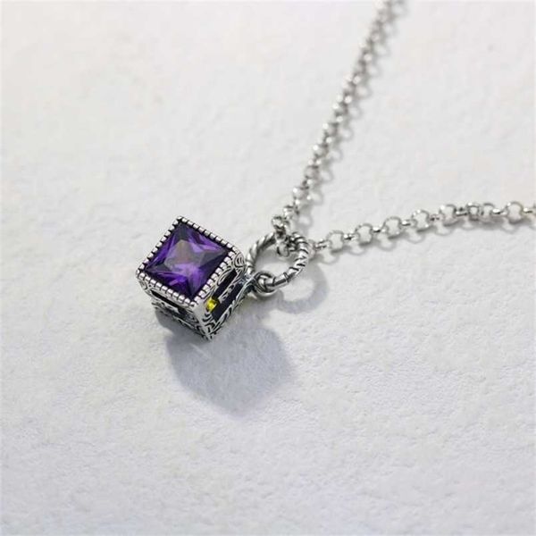 

20% off 2023 new designer jewelry bracelet necklace ring antique carved hollow square pendant with double-sided inlaid zircon, Silver