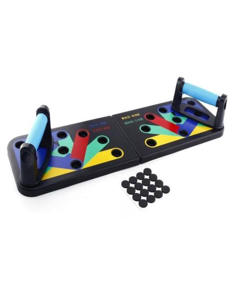 

push up training rack board 9 in 1 body building bracket foldable pushup exercise workout muscle fitness pushup stand tool y200507874584