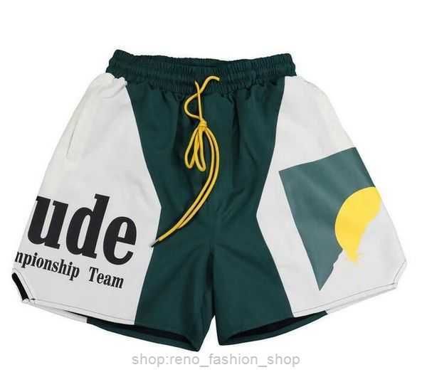 

rhude men's shorts summer fashion beach pants men street wear red blue black purple mens loose zipper size s-xl 4 z50n, White;black