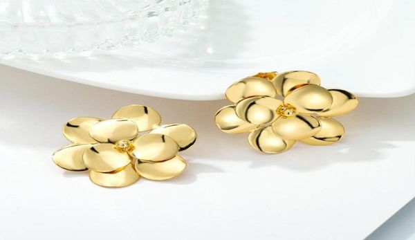 

dangle chandelier fashion flower shape hoop drop earrings gold color party african big and light dubai jewelry set 2022 trend2879211, Silver