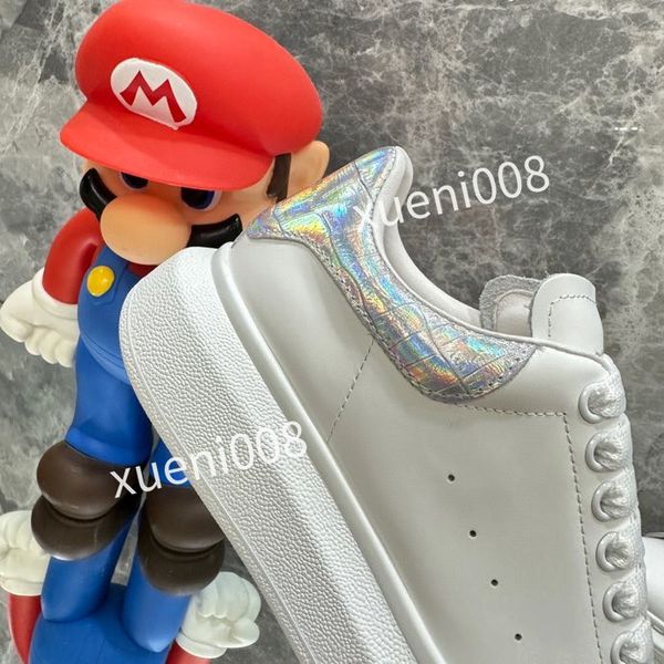 

fashion men quality casual shoes brand leather lace-up sneaker running trainers letters flat printed sneakers, Red;white