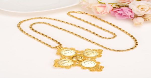 

14k solid gold finish rope chain hip hop necklace 5mm thick 30quot long big coin cross gemstone pendants ruby cz jewelry the one4120925, Black