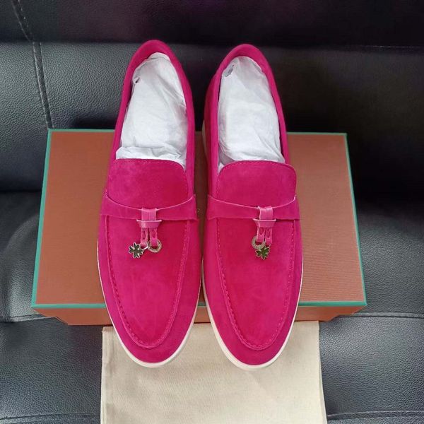 

lp leather loafers men shoes designer women casual dress shoe chamois leather flat shoes simple and comfortable big size 35-46 07, Black