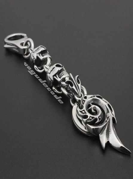 

316l stainless steel tribal tattoo unique mens biker rocker keychain 4p016kc2287055, Slivery;golden