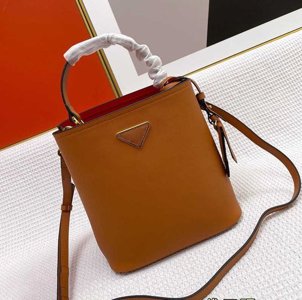 

designer milano saffiano bucket bag fashion retro tote fashion messenger handbags in genuine leather women internal serial code crossbody ba