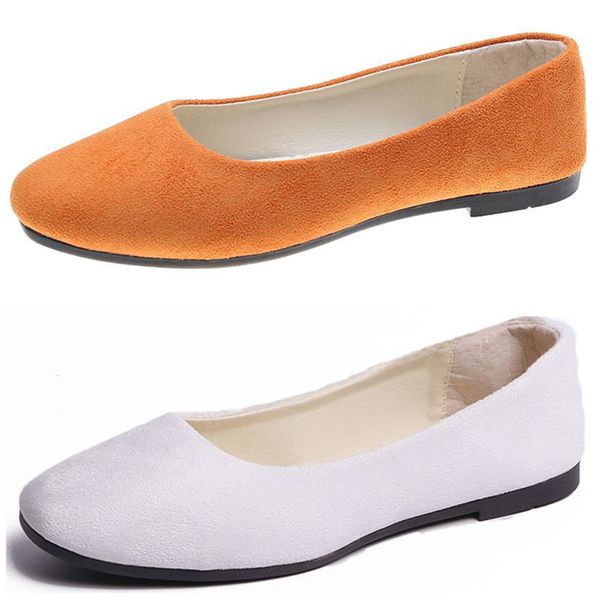 

fashionable candy colored flat bottomed work shoes red comfortable suede cloth faced women's shoes, student shoes, Black