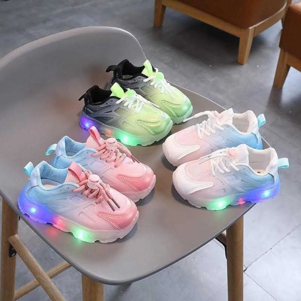 

versions athletic outdoor cozulma children luminour shoes 1-6 years girls boys led sports kids glowing running sneakers baby lig, Black