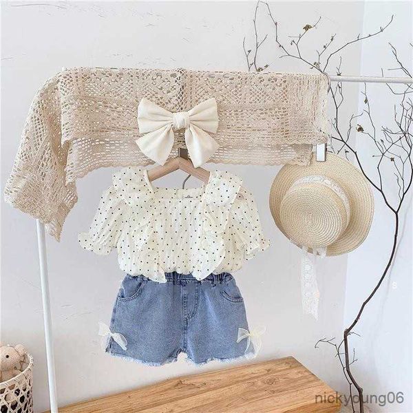 

clothing sets girls set new summer dot shorts baby girl clothes kids 2pcs, White