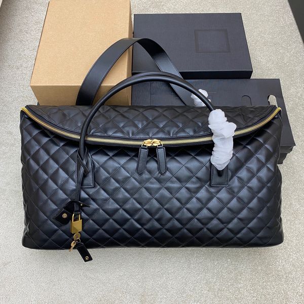 

luxury designer soft es quilted leather travel bag strap large tote clutch classic handle bag cross body women duffle make up bags lady shou