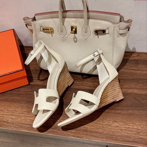 

legend sandals epsom summer high-heeled shoes women leatherwedge sandanls 105mm luxury designers sandals evening wedding heeled 35-41 with b, Black