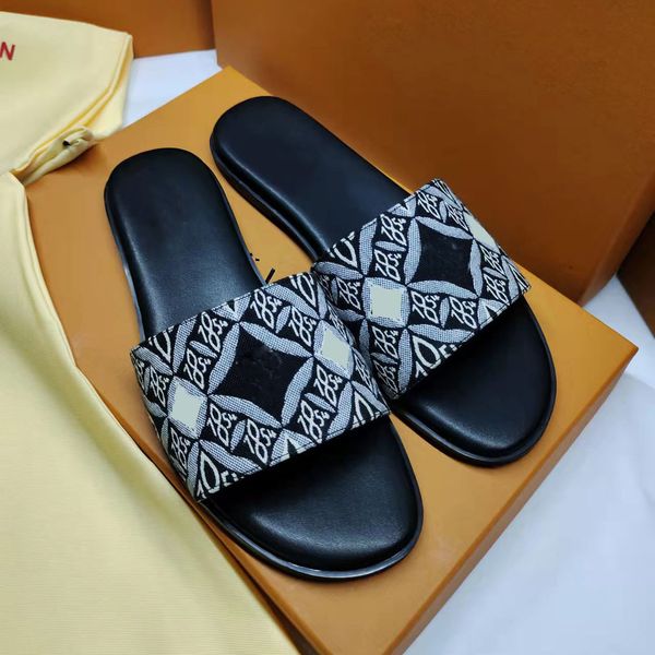 

selling designer sandals women leather slide sandal luxury beach slippers brand summer platform slides fashion all-match multi-color flip fl, Black