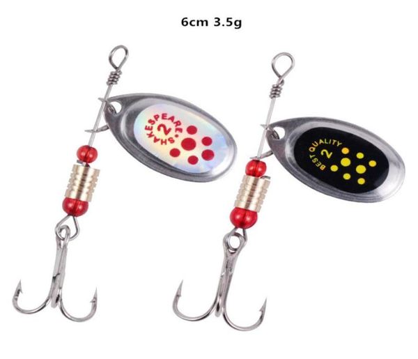 

6cm 35g spinner hook metal baits lures 6 treble hooks fishhooks 10 colors mixed fishing gear 10 pieces lot6663323