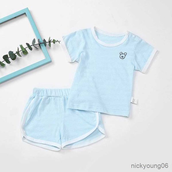 

clothing sets cotton baby boy girl's t-shirt and shorts, White
