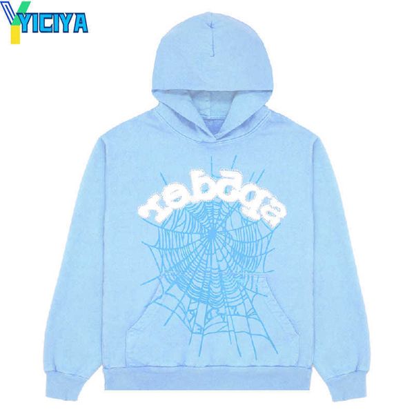 

yiciya men's hoodies sweatshirts 2023 new sky blue sp5der hoodie men women 1 hip hop young thug spider hoodie world wide sweatshirts pr, Black
