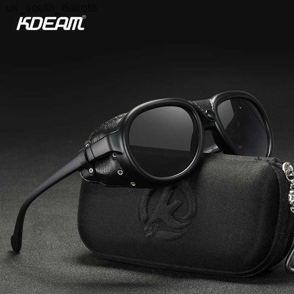 

2023 kdeam men women steampunk sunglasses branded designer outdoor driving punk sun glasses uv400 cool l230523, White;black