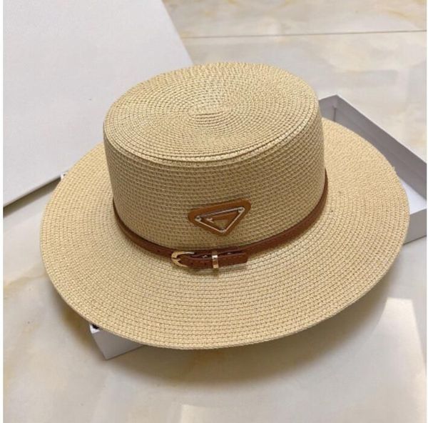 

designer straw hat luxury gentleman cap men's and women's sun, Blue;gray