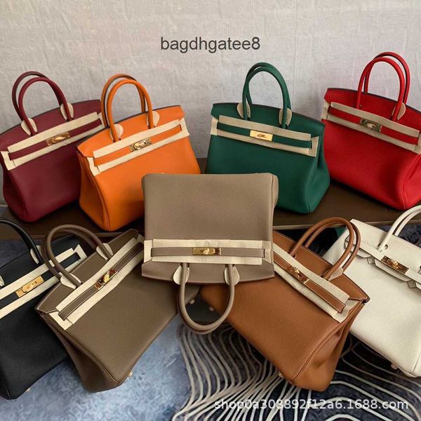 

birkins tote bag 2023 lady bags berkin designer real leather portable lychee pattern high-end layer togo women's large capacity