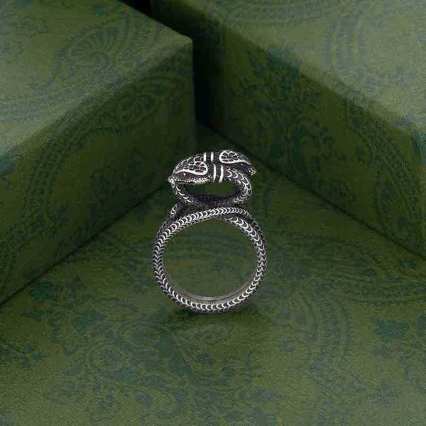 

designer jewelry bracelet necklace ring ancient family spirit three-dimensional winding headed snake trend old couple men's women', Silver