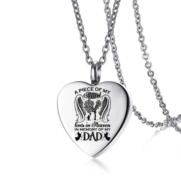 

silver angel wing heart urn pendant necklace for ashes a piece of my heart lives in heaven memorial keepsake cremation jewelry5967260