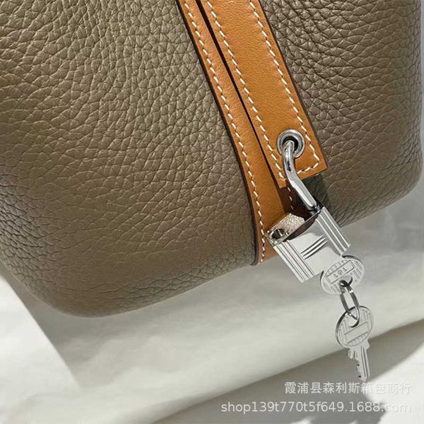 

original edition 7a h home designer picotin lock bags new family colored handheld vegetable basket womens bag genuine leather tc litchi patt