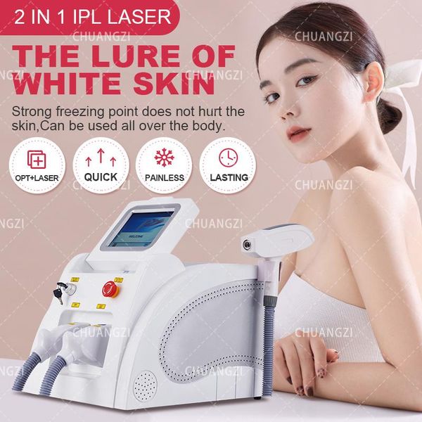 

epilator 2022 portable ipl opt 2 in 1 tattoo removal machine nd yag permanent hair removal skin rejuvenation pigmentation wrinkle