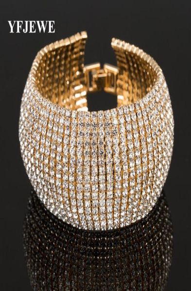 

yfjewe fashion full rhinestone jewelry for women luxury classic crystal pave link bracelet bangle wedding party accessories b1225403582, Silver