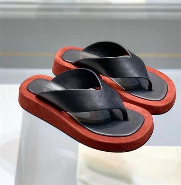 

women slide luxury slipper spring and summer black platform thick bottom sandals real leather beige brick red colors slippers part8128763