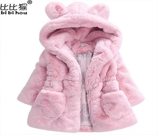 

2017 winter warm baby girls waist outerwear children faux fur rabbit ears coat kids jacket christmas snowsuit outerwear child3415105, Blue;gray
